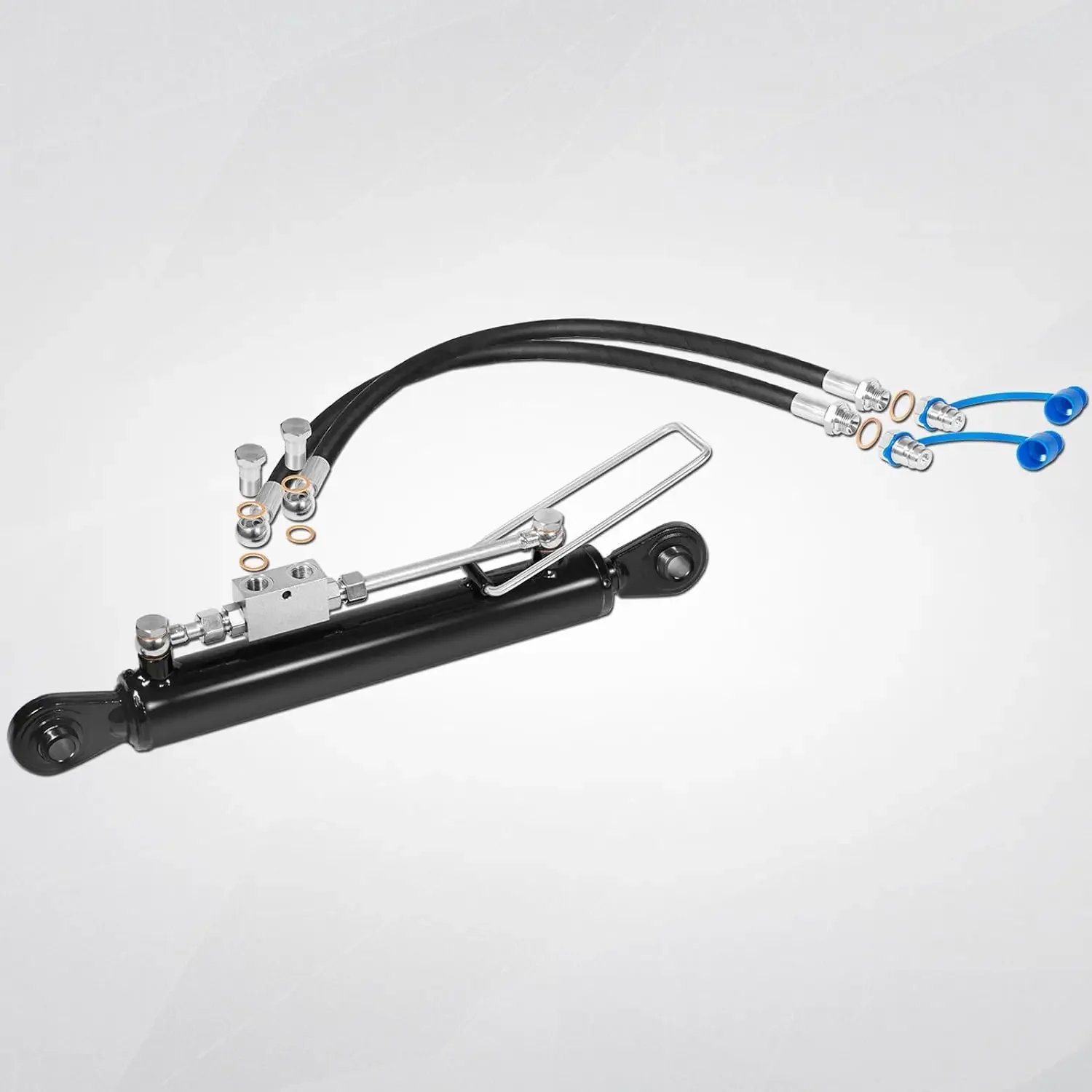 SPH320033 وصلة هيدروليكية علوية كات. 1-1 مع كتلة القفل 20 7/8 بوصة - 31 7/8 بوصة مع خرطوم 2 ×، أسطوانة هيدروليكية لصمام الاختيار في اتجاهين #1