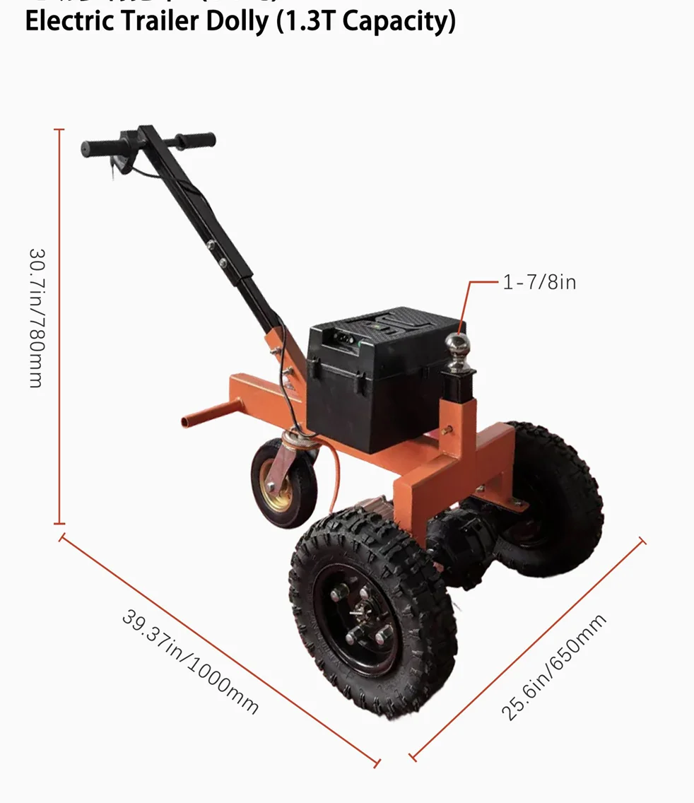 Motorized Trailer Dolly, 3,500–7,500 lbs Towing Capacity, 600 lbs Tongue Weight, Heavy-Duty Trailer Mover for RVs and Boats