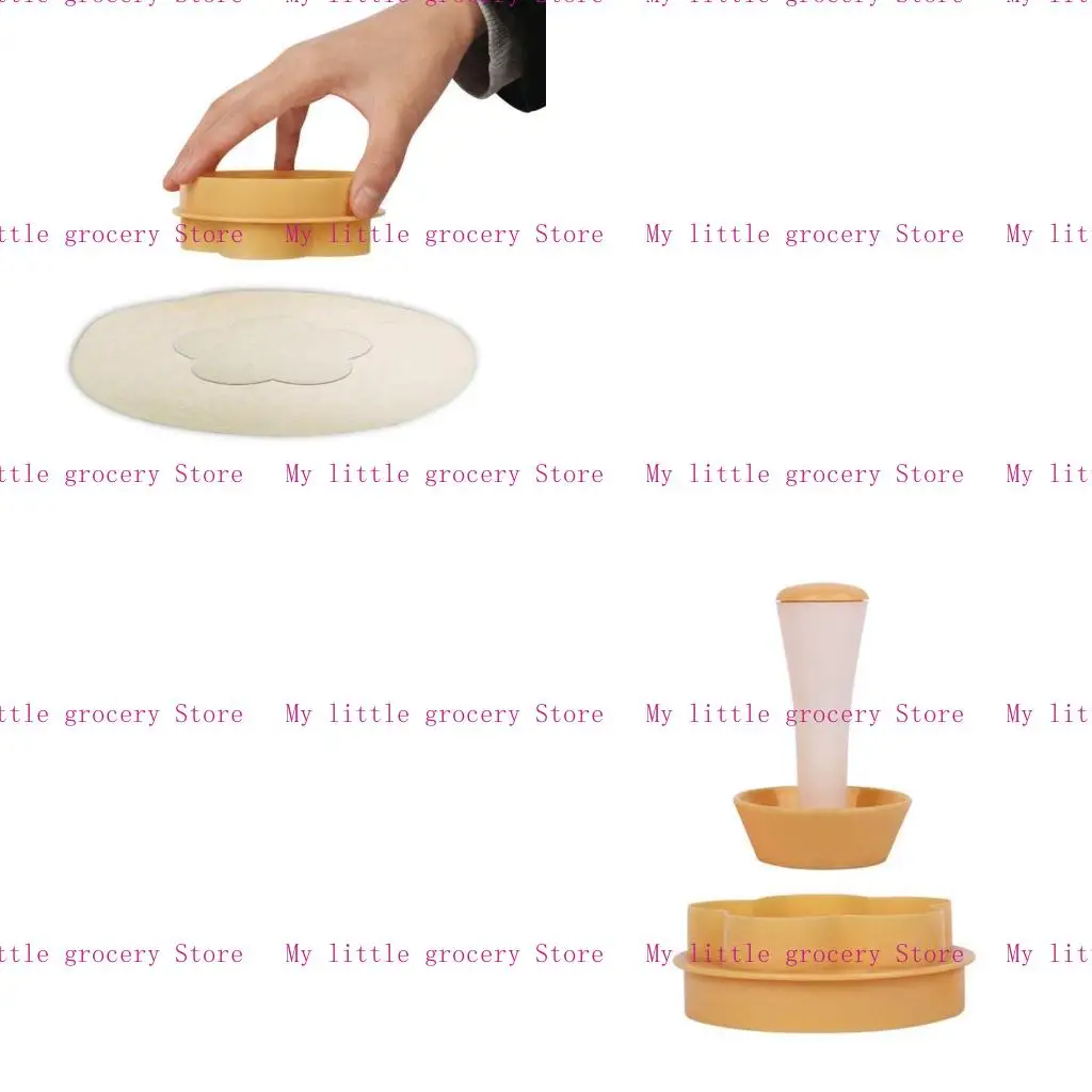 D5BD Plastic Pastry Stamper Tart for Shell Mold Cutter Flower Round Dough Cookie Set for Muffin Cupcake