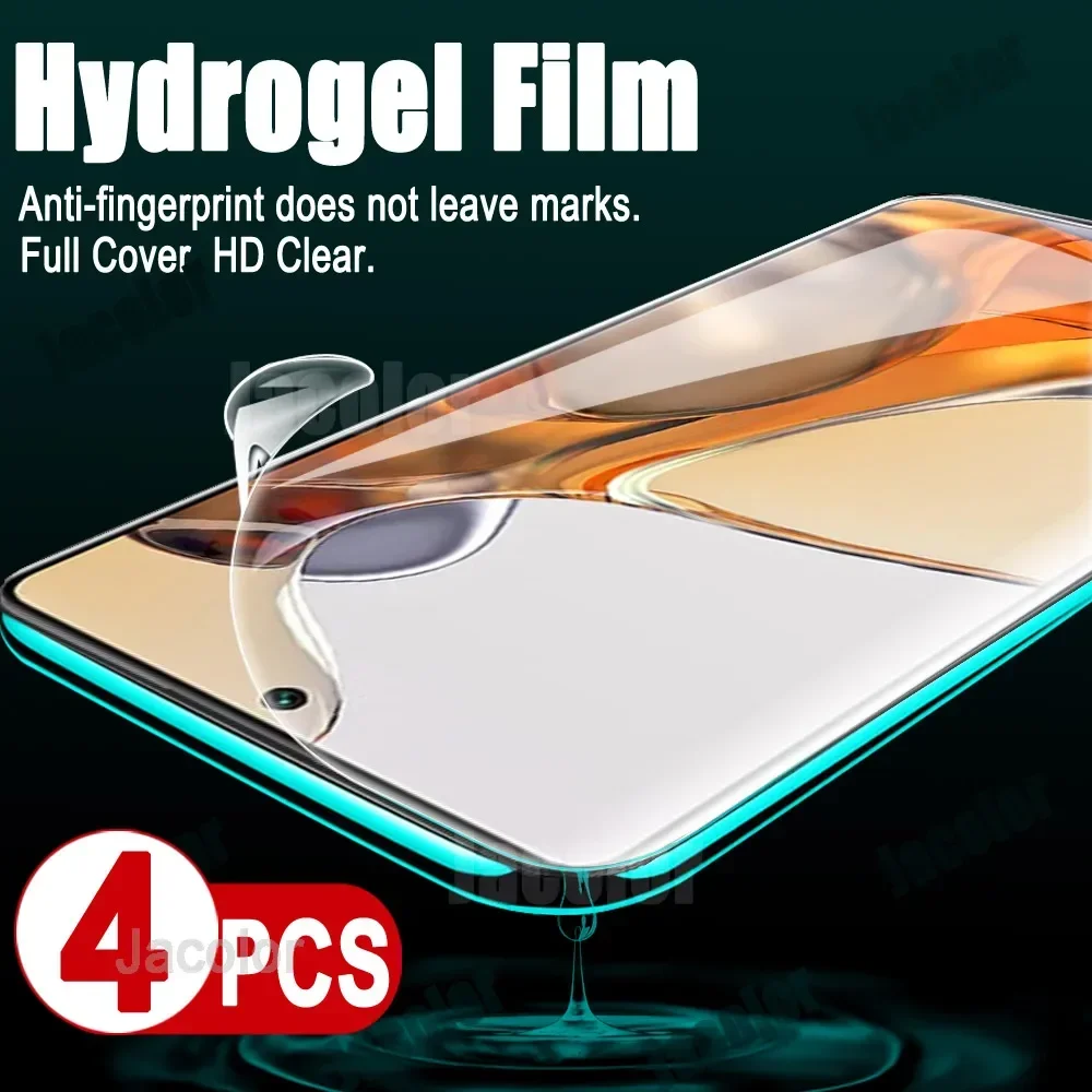 4pcs Hydrogel Film For Xiaomi 11T Pro 11 Lite 5G NE Mix 4 Civi 1S Xiomi 11 T 11TPro Civi1S Mix4 600D Full Cover Screen Protector