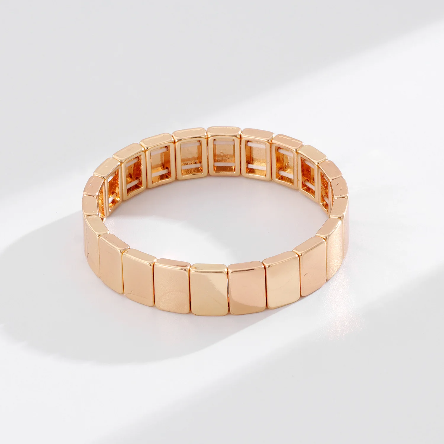 Goldfarbene Perlen Damenarmband 8*12mm Boho Elastisches Perlenarmband Damen Schmuckzubehör – Detail 2