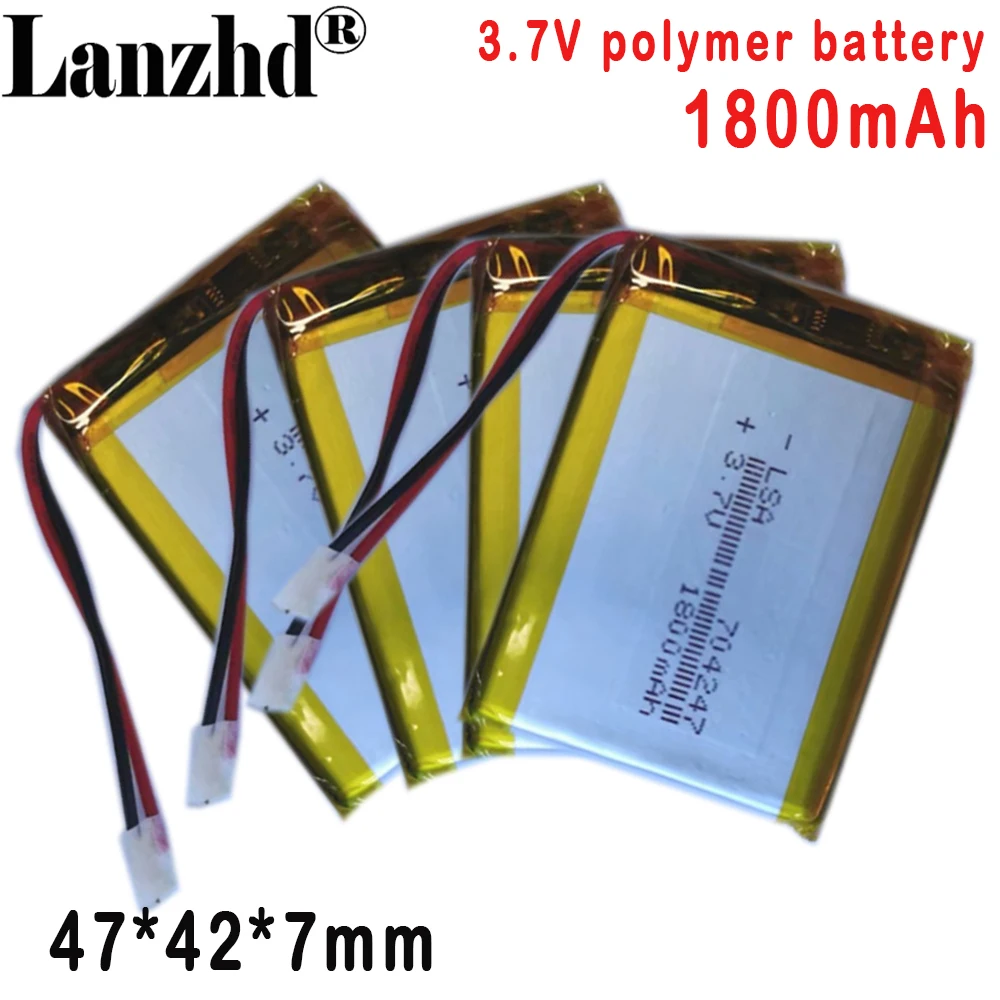 704247 3.7V  Li Polymer Lithium Battery 1800MAH For monitoring device  GPS navigation Smart Camera LED light