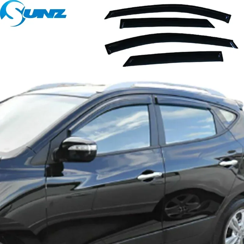 Side Window Visor For Hyundai IX35 2010 2011 2012 2013 2014 2015 Black Door Visor Weathershield Weather Shield Sun Rain Guards