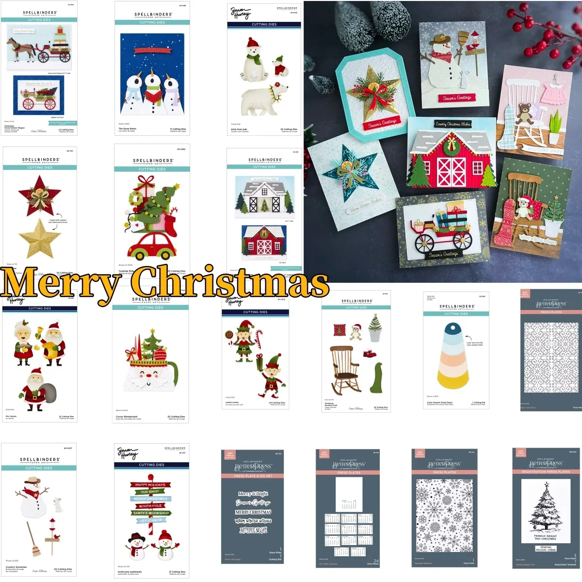 

New Snowman Wagon Calendar Tree Santa Bear Christmas Metal Cutting Dies Press Plate For DIY Scrapbook Decoration Supplies