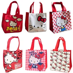 Sanrio Hello Kitty Tote Bag moda donna pieghevole Bento Bag Shopping Bag borse stampate borsa da pranzo impermeabile di grande capacità