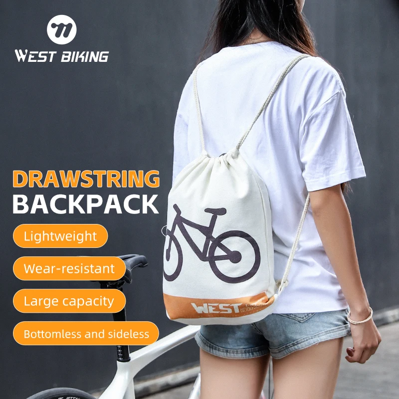 WEST BIKING Portable Drawstring Backpack Outdoor Sport Lightweight Storage Bag Cycling Climbing Fitness Backpack Bike Accessorie