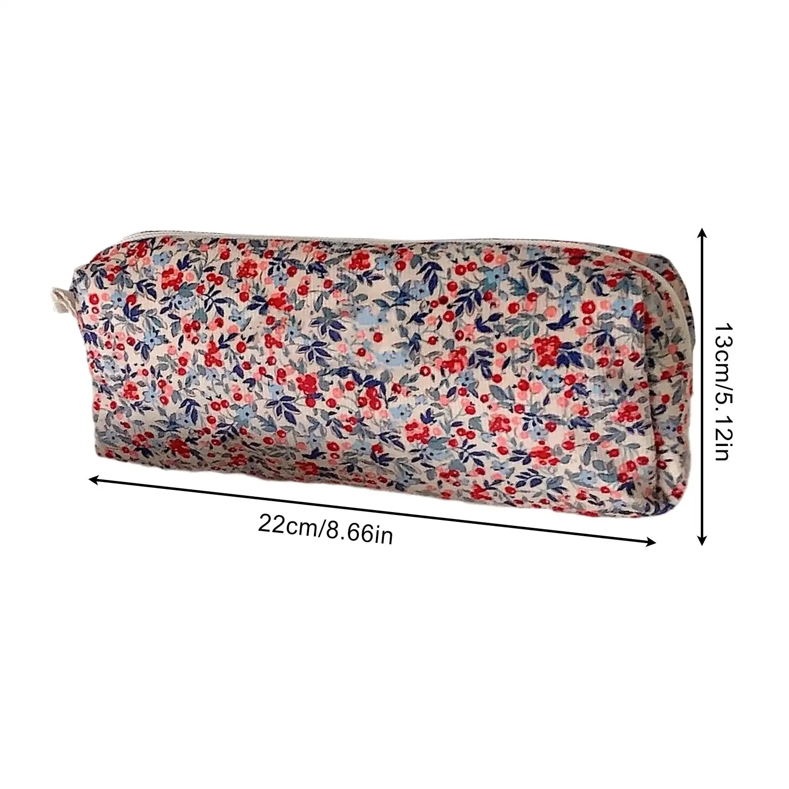 Pencil Pouch Corduroy 2 Pieces Corduroy Makeup Bag 3D Floral Embroidery Holder Organizer Box For Stationery School College