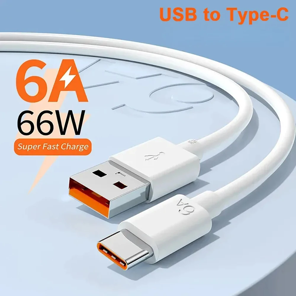 6A Fast Charging Usb C Cable for Xiaomi Mi 12 Redmi POCO Huawei Mobile Phone Accessories Type C Cable Phone Charger USB Cable