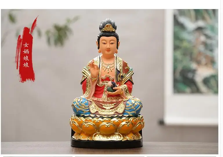 Wholesale Buddha figure Southeast Asia HOME SHOP Family Propitious FENG SHUI Nu Wa NIANG goddess God statue