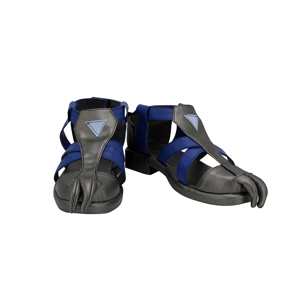 OW Hanzo Shoes Cosplay Game OW Shimada Hanzo Cosplay Shoes Blue Boots Custom Made Any Size For Halloween Carnival Cosplay