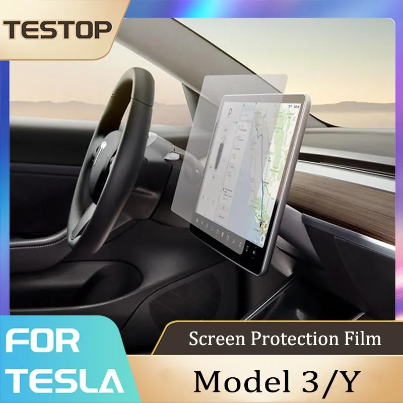 For Tesla Model 3/Y 2021 2022 2023 15inch Touchscreen Tempered Glass Screen Protector Anti Fingerprint Auto Interior Accessories