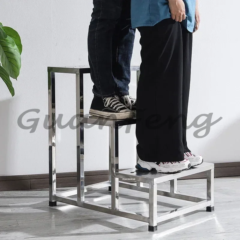Stainless Steel Step Ladder, Simple Personalized Industrial Ladder for Workshop Facility