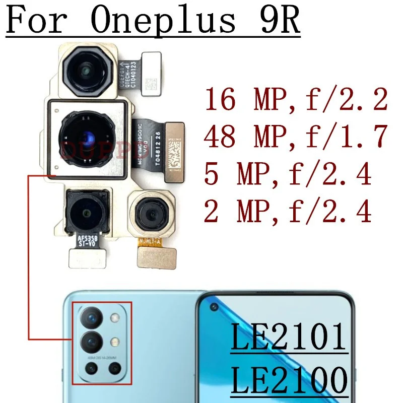 Imagem -04 - Câmera Traseira para Oneplus Mais 11 10t 10r 9r 9rt 8t 10 Pro Original Conjunto Completo Principal Módulo de Câmera Amplo Flex Peças Sobresselentes