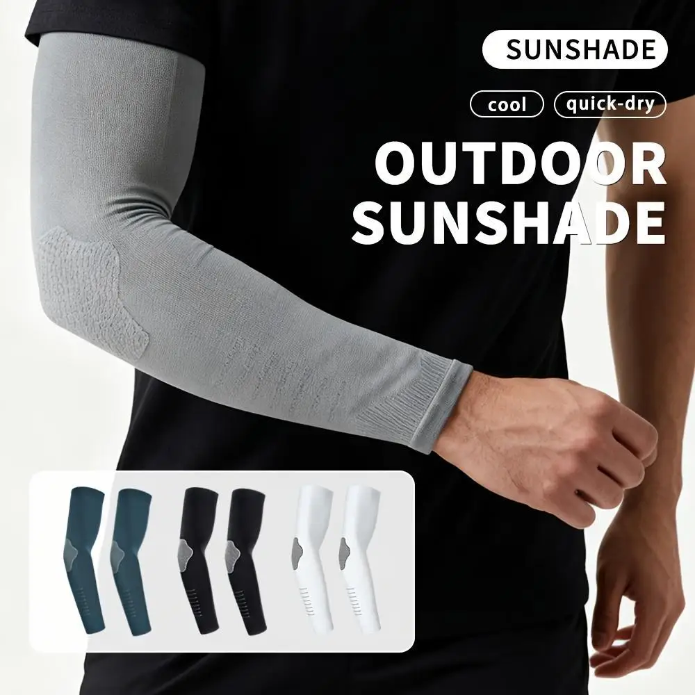 Unisex Seamless Ice Silk Arm Sleeves Lightweight Breathable Stretch Sweat Wicking For Cycling Hiking Fishing Outdoor Sports