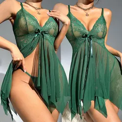 2024 Green New In Women's Summer Dress Evening Dresses Transparent Y2k Sleeveless Deep V Super Mini Skirt Vestido Elegante