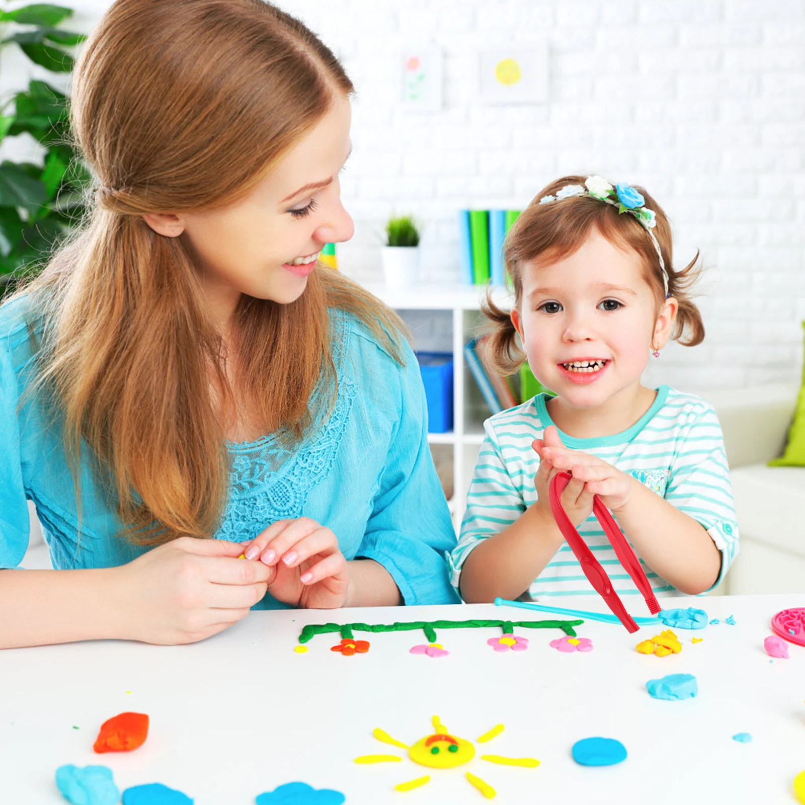 6 Stuks Kinderen Kleurrijke Pincet Fijne Motoriek Tool Voor Voorschoolse Leren Sorteren Bonen Zintuiglijke Bin Plastic Tang Craft