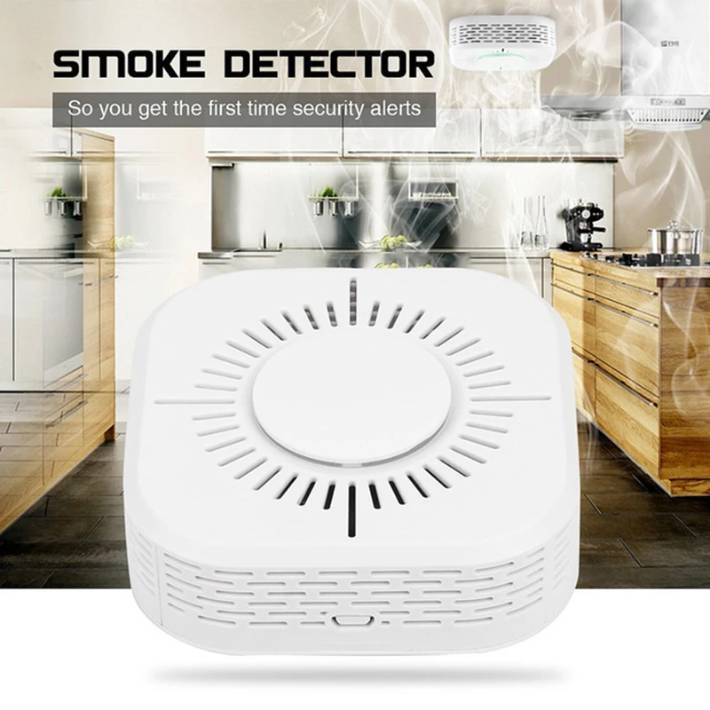 ACJ Independent Smoke Alarm Wireless Smoke Fire Detector Security Protection Sound Alarm Sensor for Home Office Security