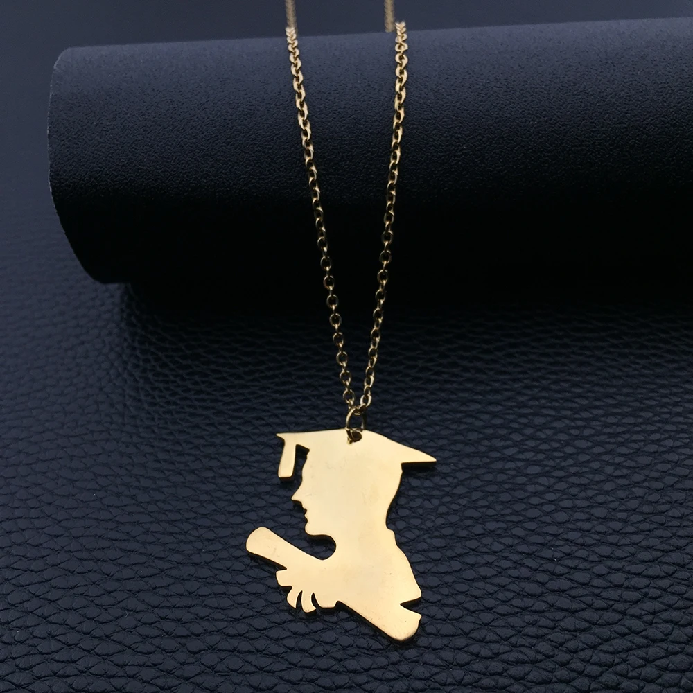 Male Bachelor Stainless Steel Necklace High Quality Bachelor Pendant Fashion Jewelry Best Graduation Gift for Boy YP8886