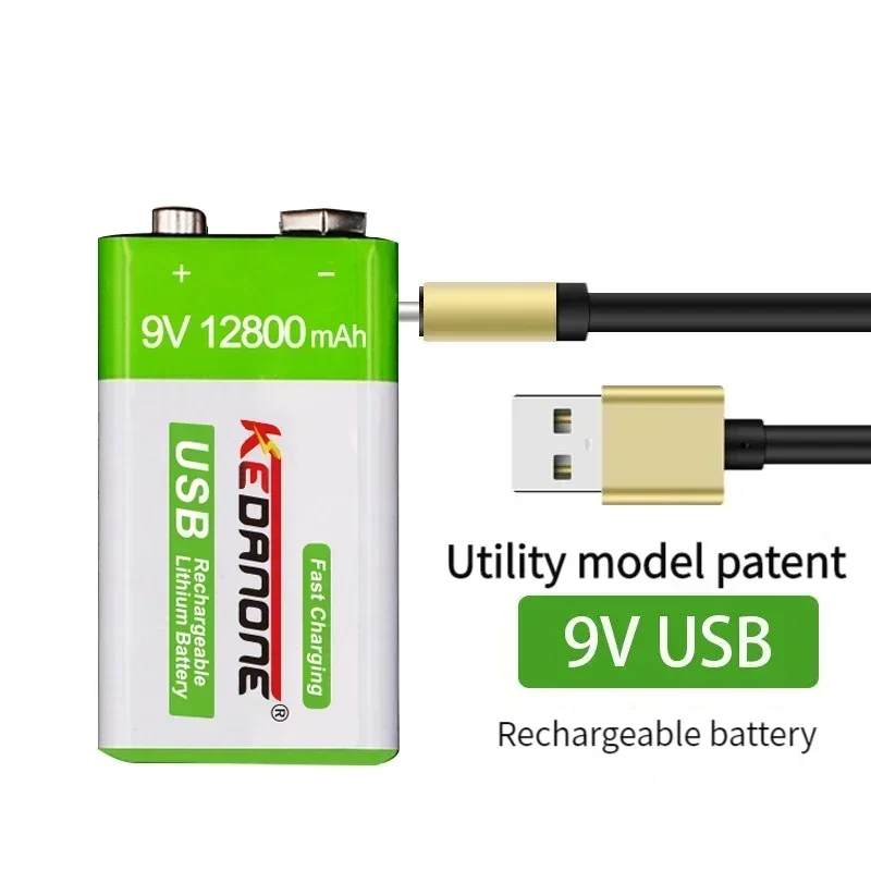 Nuova batteria ricaricabile agli ioni di litio 9 V 12800mAh batterie Micro USB 9 v litio per multimetro microfono giocattolo telecomando uso KTV