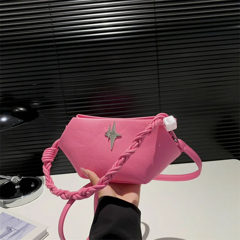 2024 New Fashion Women Green Pink PU Leather Underarm Ladies Prom Clutch borse a tracolla firmate alla moda borse e portamonete bianche