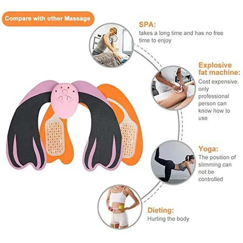 Coussinets de massage EMS intelligents, Vibration puissante Rechargeable par USB, entraîneur de hanche, rehausseur de fesses, équipement d'entraînement physique