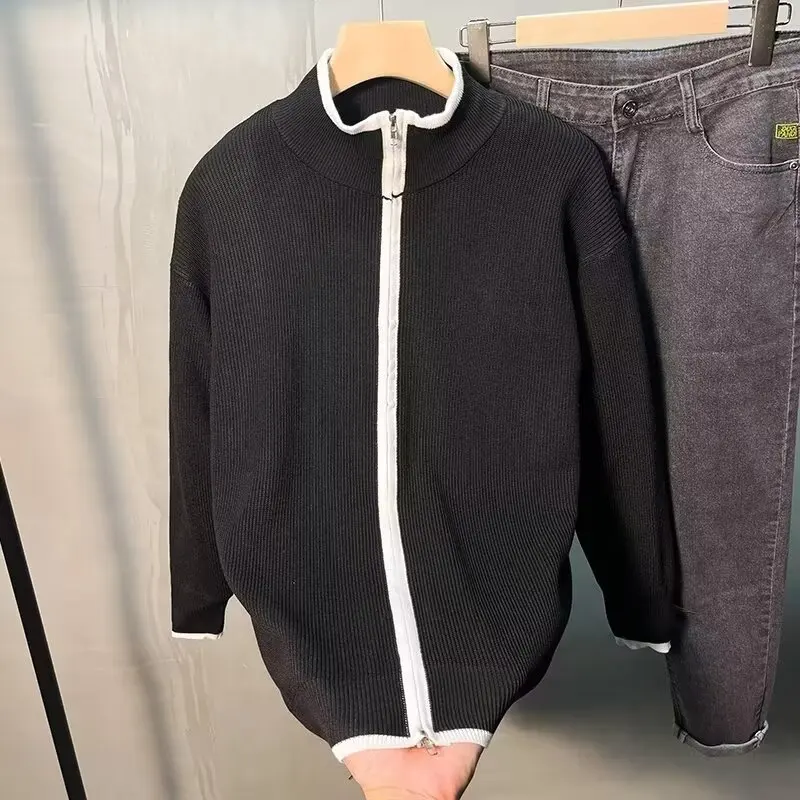 

Мужской осенне-зимний вязаный свитер на молнии большого размера (250 Pou), повседневная верхняя одежда, легкий трендовый топ в стиле Maturi