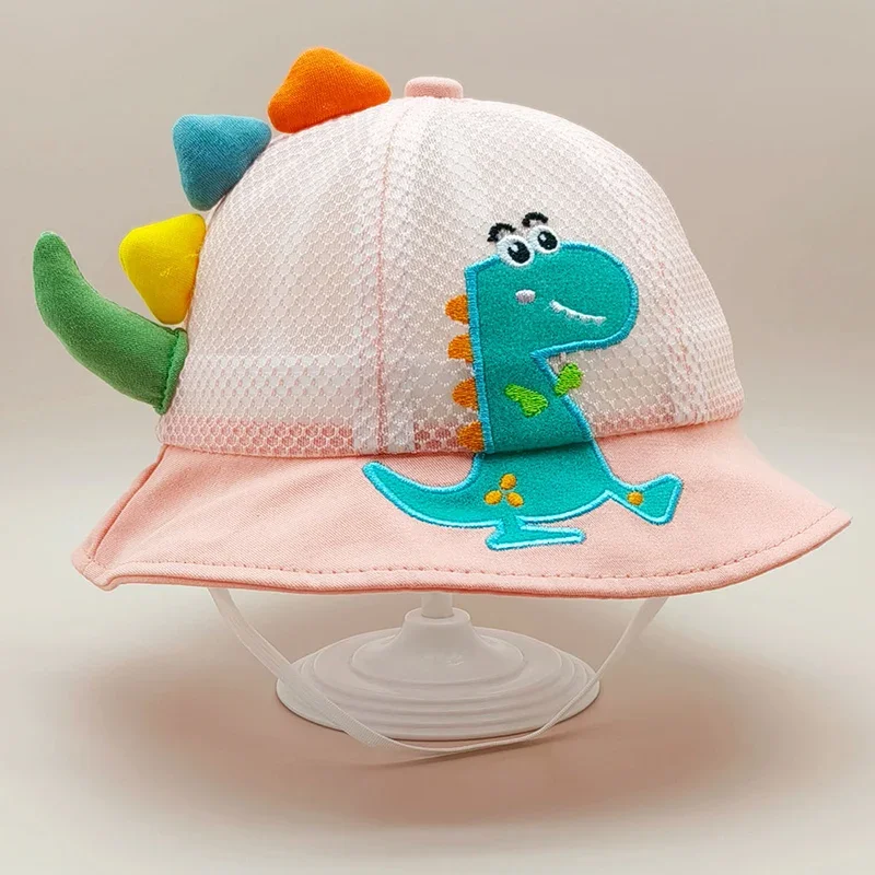 New Cartoon Dinosaur Mesh Breathable Summer Baby Hat for Girls Boys Panama Toddler Beach Sun Cap Outdoor Children Fisherman Hat