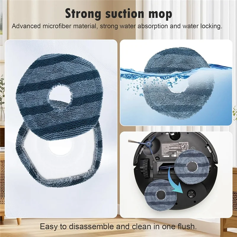 

Classy-For Eufy Vacuum Omni C20, Replacement Parts Main Side Brush Dust Bags Mop Pads Hepa Filters Accessories Kit