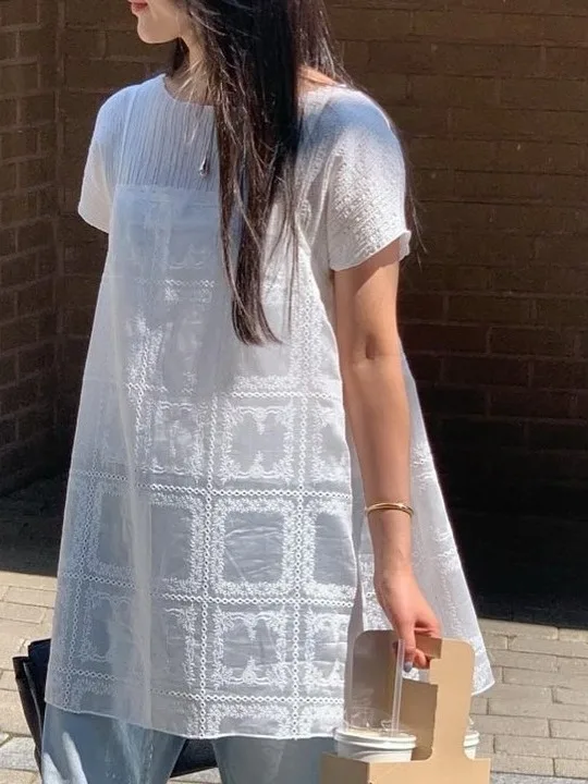 Vestido Sem Alças Chic de Verão para Mulheres, Moda Versátil com Design de Bordado em Camadas, Saia Sensacional para o Dia a ...