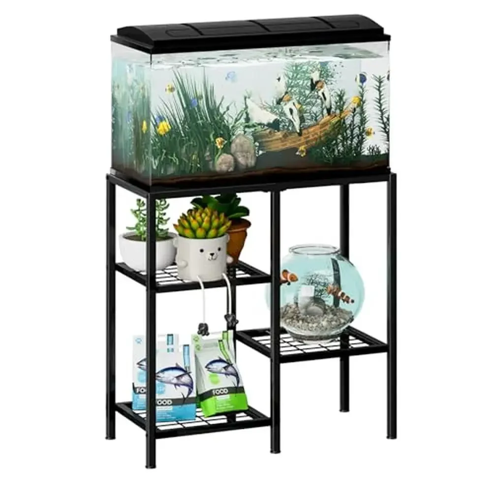 

3Tier Metal Fish Tank Stand Aquarium Rack Accessories Terrarium Reptile Turtle Stand 20 Gallon Aquarium Stand Rack Organized