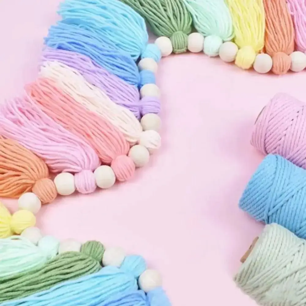 Colorful Rainbow Tassel Garland Boho Style Macrame Colorful Macrame Banner Tassel Design Garland Form Boho Banner