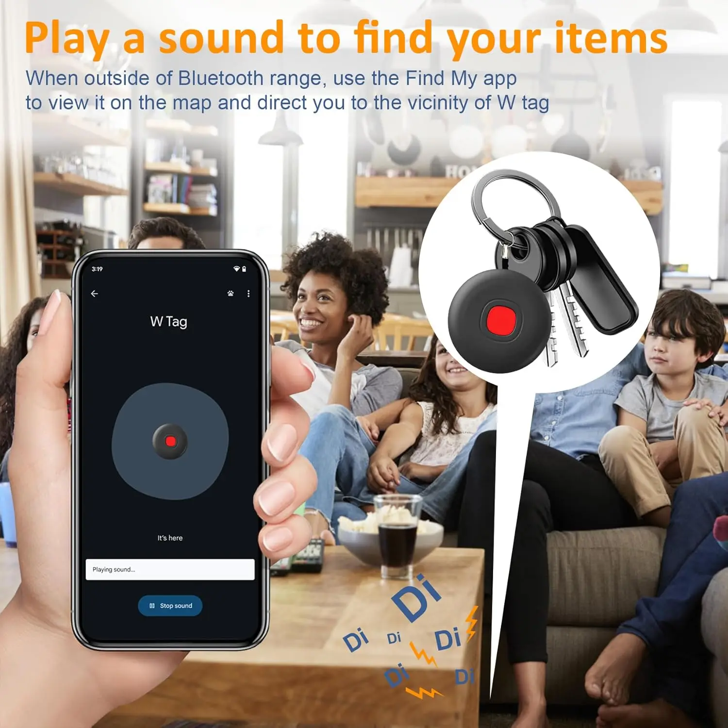 Bluetooth Tracker Tag for Android(Android ONLY), Key Finder Compatible with Google Find My(Find Hub), Tracking Tag