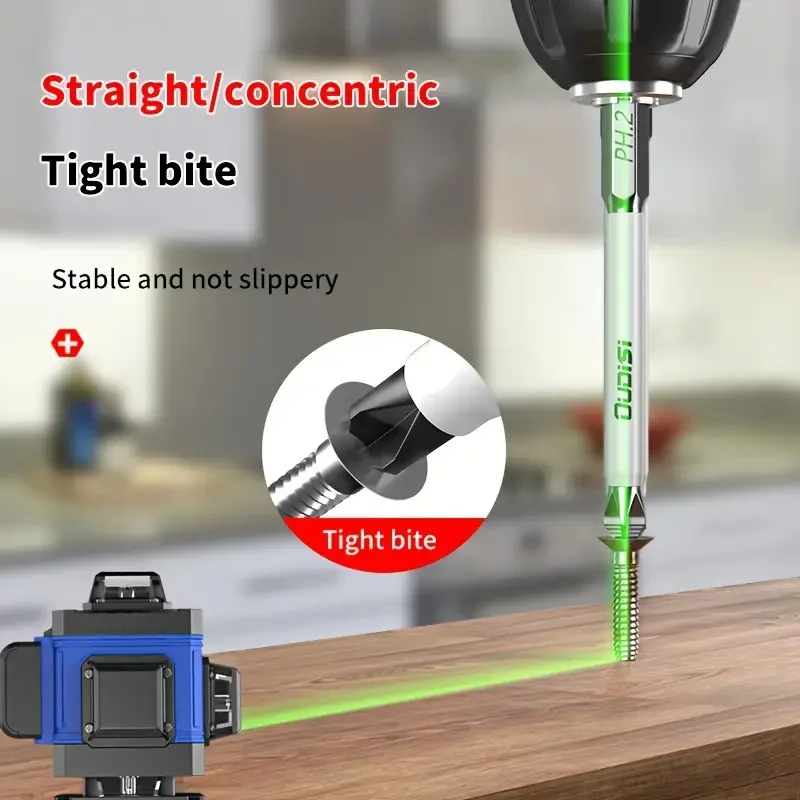 Galacok 6/12PCS Magnetic Screwdriver Bit Set 1/4 Inch PH2 Anti-Slip Shockproof Drill Bit Heavy Duty Impact Screwdriver