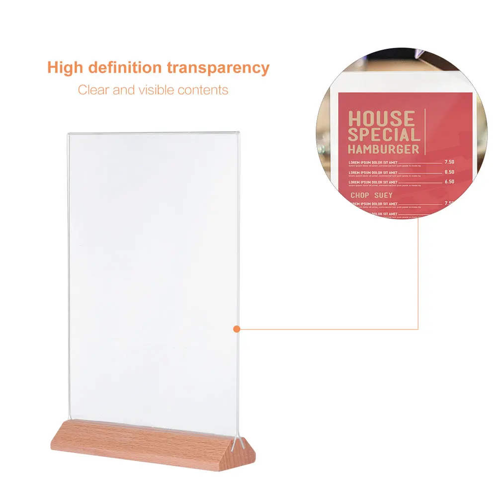 

Acrylic Dining Table Sign Holder Display Stand Menu Holders Women's