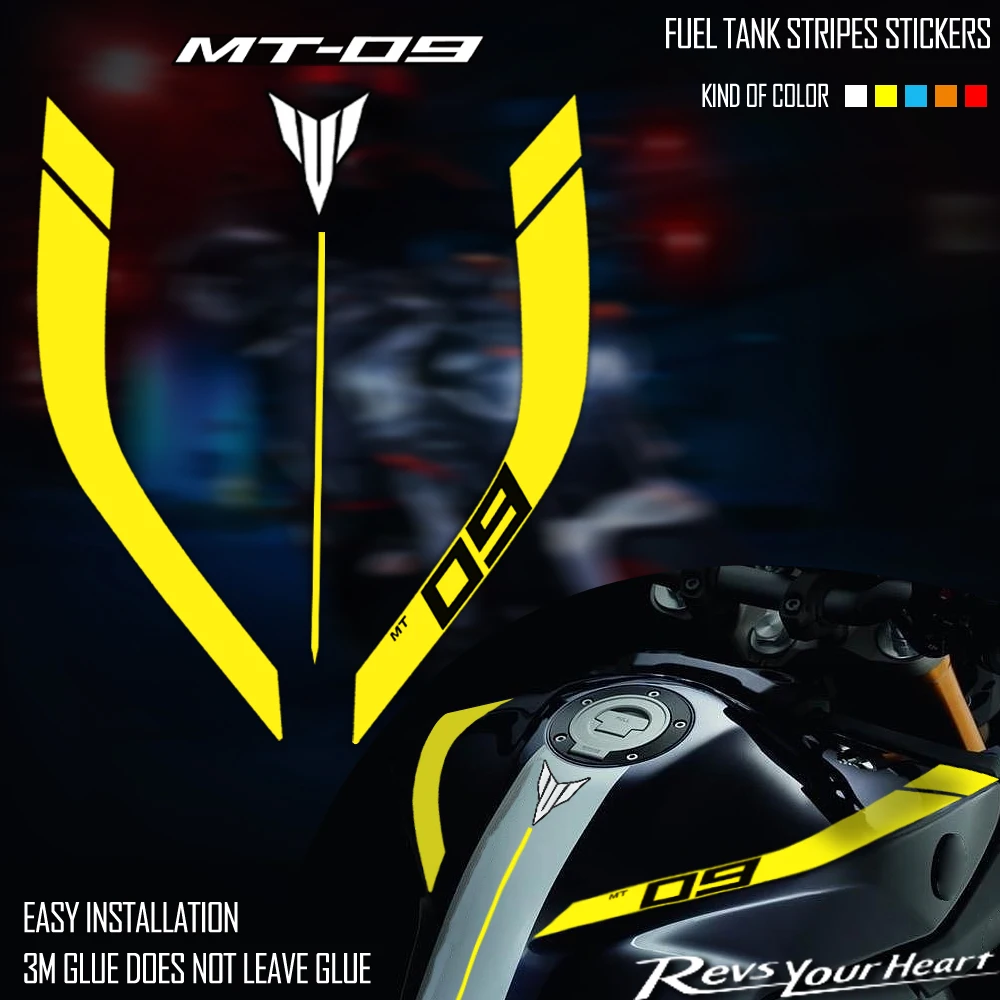 NEW 3M Motorcycle Sticker Racing MT-09 Fuel Tank Decals Logo Accessories Waterproof For Mt09 Mt 09 mt-09