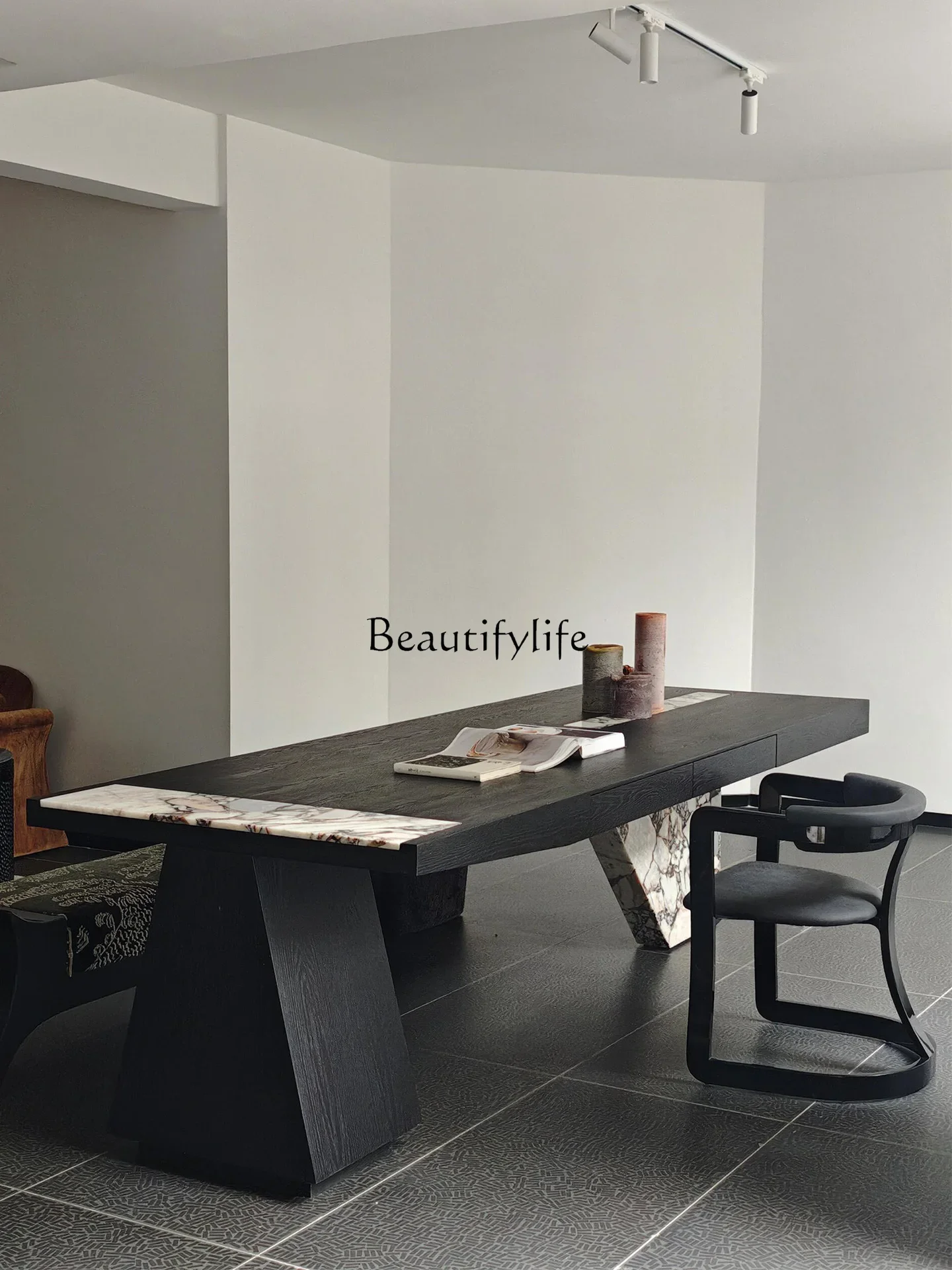 

pg45Italian minimalist solid wood modern minimalist marble tea table desk