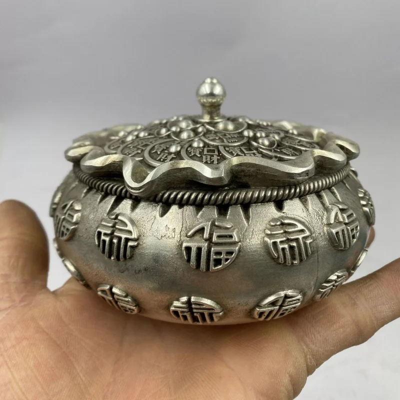 Antique White Copper Fu Character Cornucopia Decoration Lucky Household Ruyi Copper Basin Solid Living Room and Shop Financial P