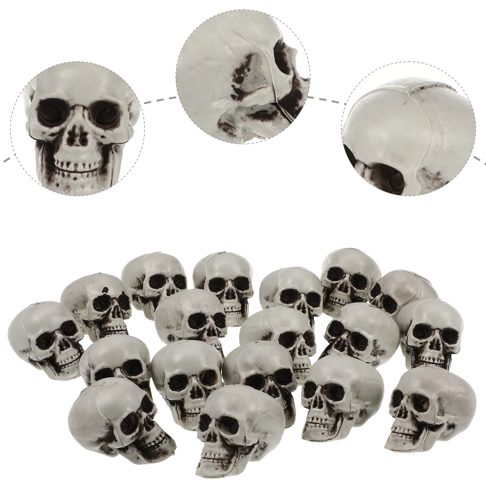 

18Pcs Halloween Craft Supplies Mini Skull Heads for Crafts Skull Embellishments Spooky Home Decoration Haunted House Scare