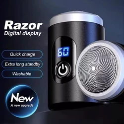 Men's electric shaver is easy to disassemble and clean, and the LED power display can be carried easily and easily.