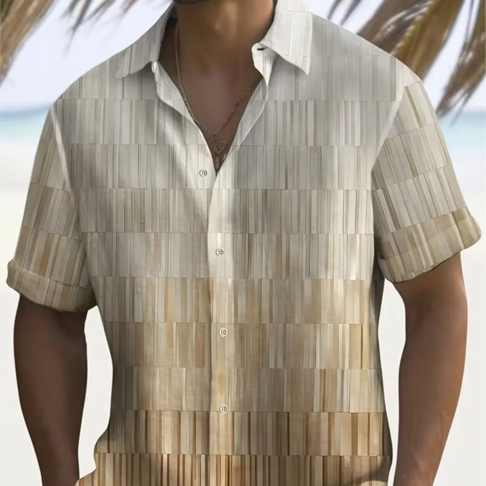 Menswear Clothing Short Sleeves Printed Men's Shirts Loose Simple Style All-match Casual Temperament Buttons Trendy Temperament