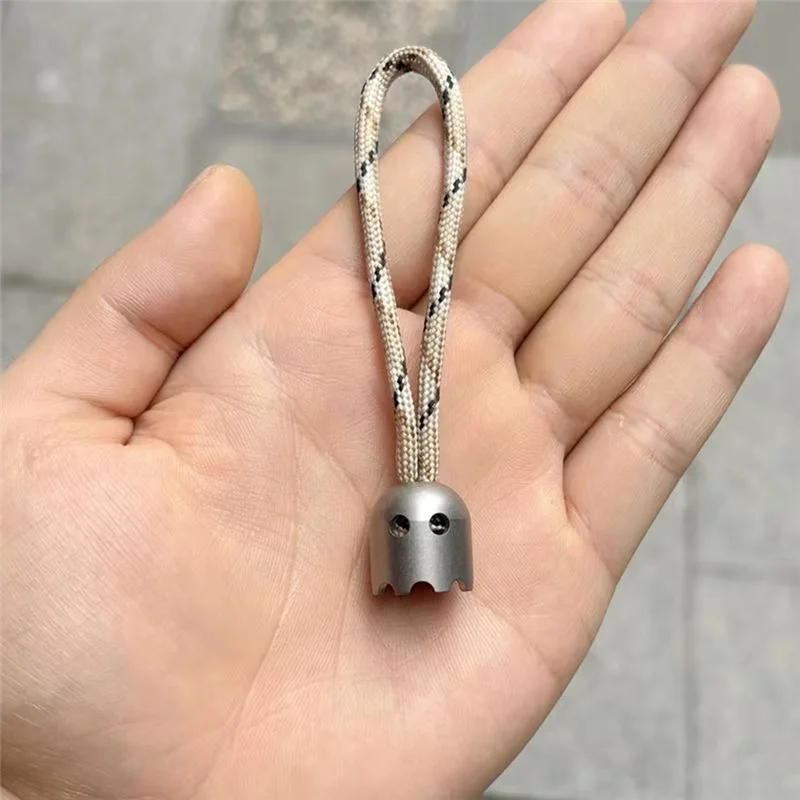 -A90P Mini Buckle Portable Light Stainless Steel Cute Ghost Shaped Beads For Umbrella Rope Outdoor Beads