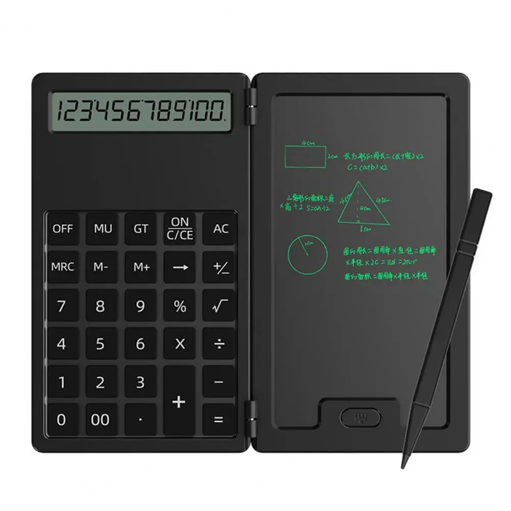 School Calculator Scientific Calculator with Erasable Writing Board Battery Powered 12 Digits Led Display for Students Office