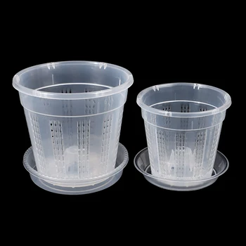 Household Garden Planter Hollow Drainage Pots With Holes Transparent Orchid Baskets…