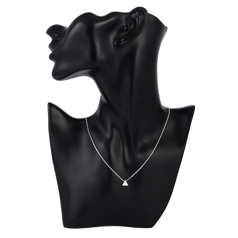 925 Sterling Silver Necklace 18 inches Box chain Simple geometry triangle Pendant For Women Fashion Jewelry Christmas Gifts