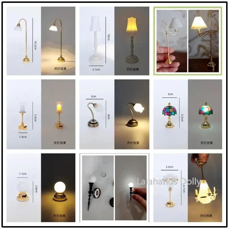 La simulazione di moda dell'articolo per la decorazione di mobili in miniatura della casa delle bambole può essere un lampadario luminoso/accessori per la decorazione della lampada da terra giocattoli