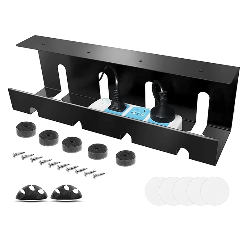 Expandable Under Desk Cable Storage Rack Management Tray Desk Socket Holder Wire Organizer Shelf Easy To Use