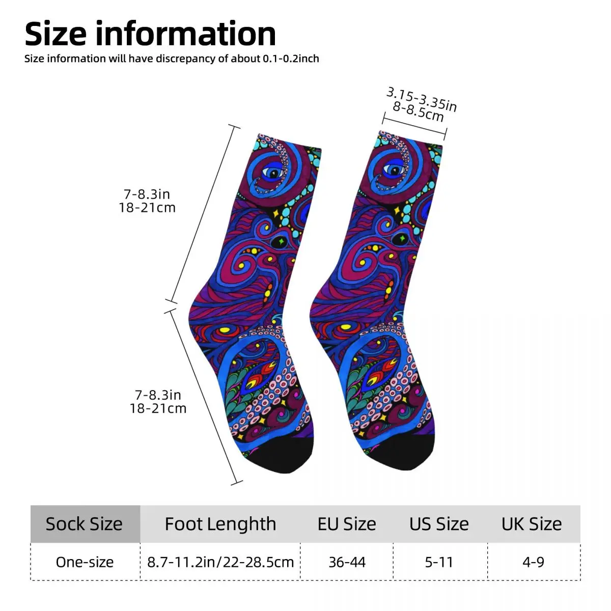 Funny Men's Socks Retro Harajuku Nautical Octopus Hip Hop Novelty Pattern Crew Crazy Sock Gift Printed