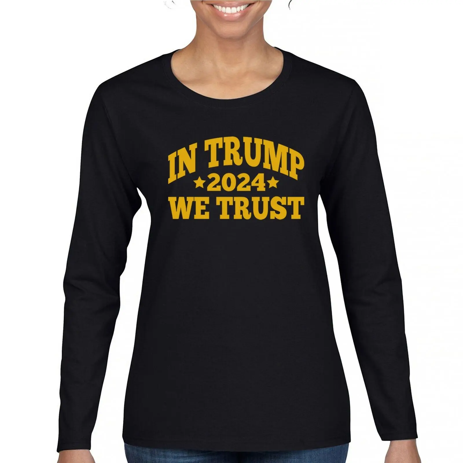 

In Trump We Trust 2024 Women's Long Sleeve T-shirt President MAGA America First