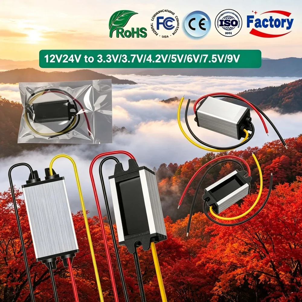 12V24V to 5V 3.3V 3.7V 6V 4.2V 7.5V 9V 5A LED Step-down Converter DC DC Buck Module Power Supply Voltage Regulator For Car
