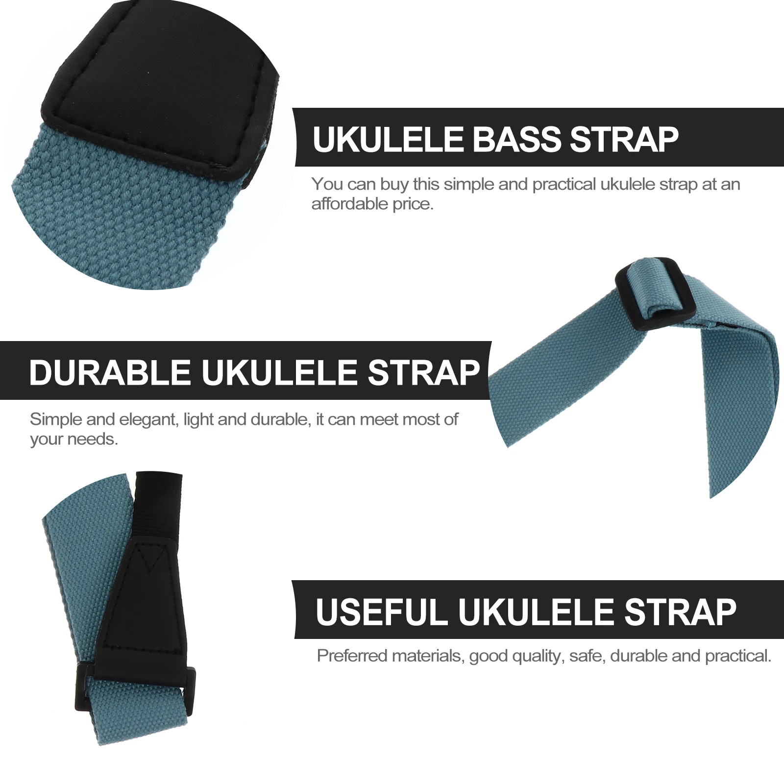 

1pc Ukulele Strap Adjustable Durable Simple Bass Guitar Straps for Adults Hawaiian Instruments Accessories Safe Long Lasting